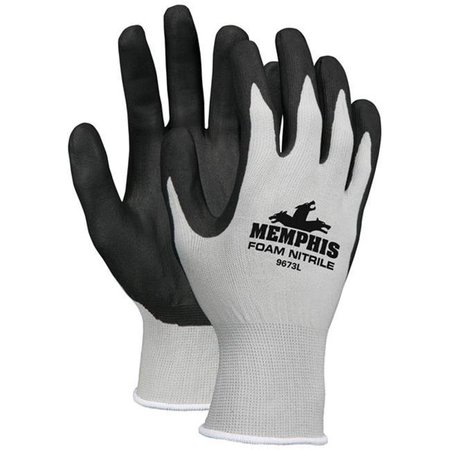 MCR SAFETY MCR 127-9673S Foam Nitrile Dipped Palm Glove; Gray & Black - Small 127-9673S